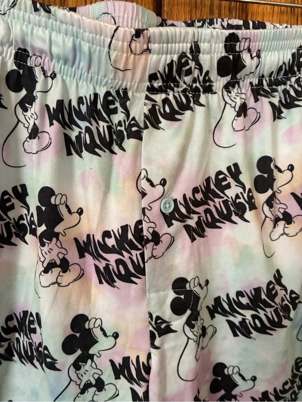 Disney Mickey Mouse Pastel Tie-Dye Men's Small Lounge Shorts